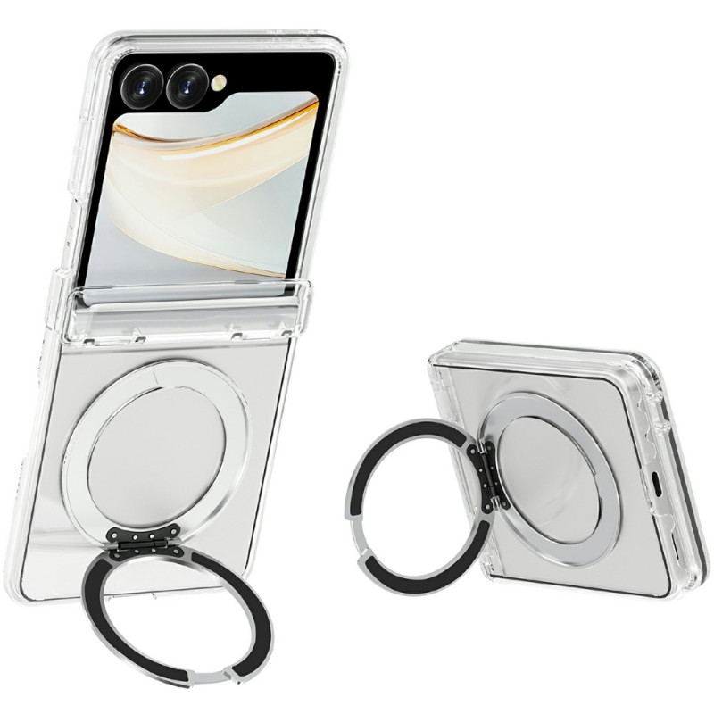 Genomskinlig magnetisk skal till Samsung Galaxy Z Flip 8 med vridbart stativ