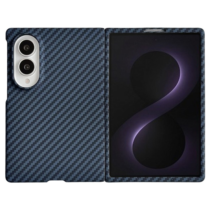 Magnetiskt skal till Samsung Galaxy Z Fold 8 i kolfiberlook med härdat glas