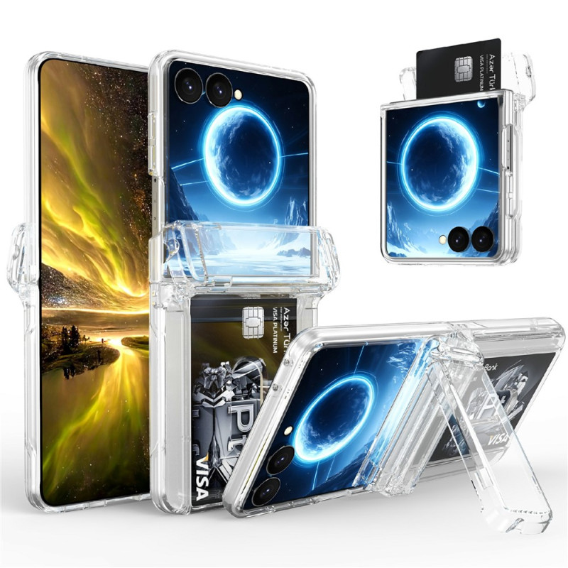 Samsung Galaxy Z Flip 8-skal med kortfack och stativ