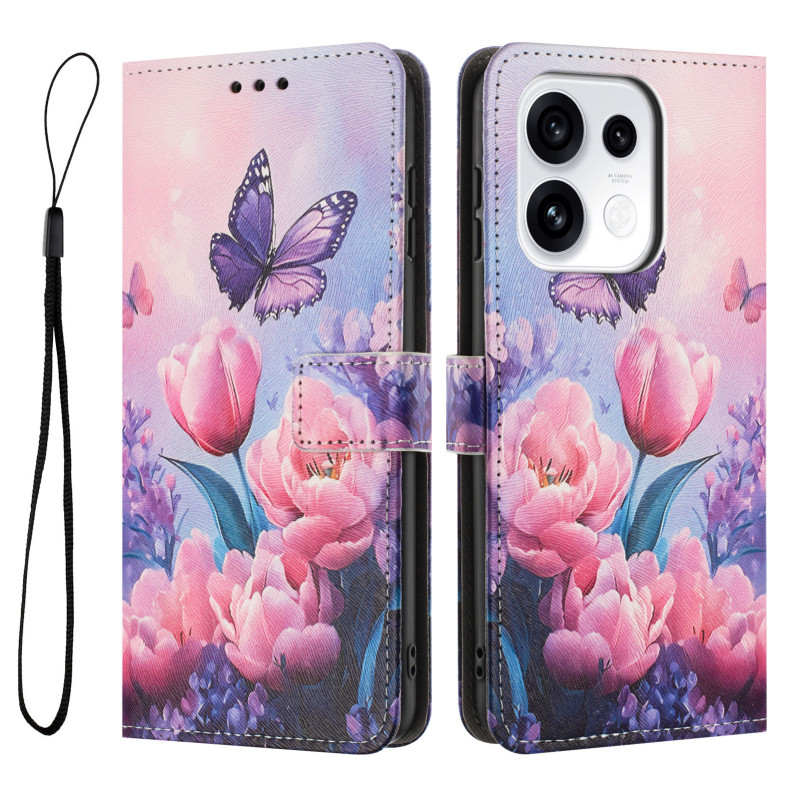 Skal till Oppo Reno 16 / 16 Pro med rosa tulpaner