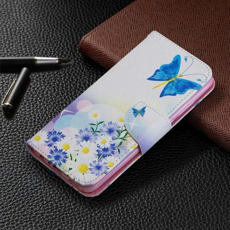 Huawei P Smart Plus Skal2019 Målade fjärilar och blommor