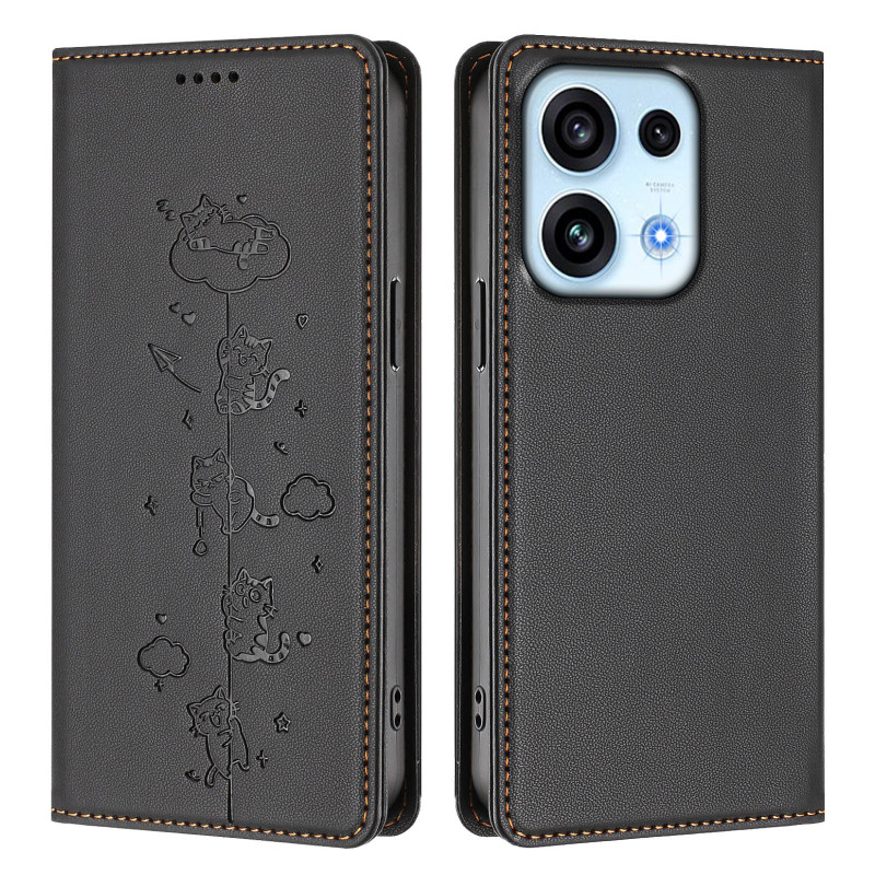 Flip-fodral till Oppo Reno 16 F 5G / 16 FS 5G med kattmotiv
