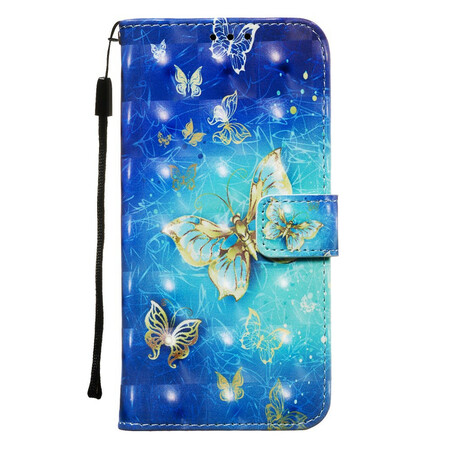 Samsung Galaxy Note 10 Guld Fjärilsfodral