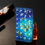 Samsung Galaxy Note 10 Guld Fjärilsfodral