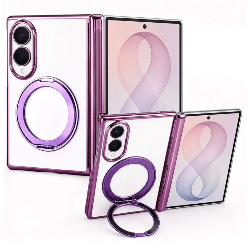 Samsung Galaxy Z Fold 8-skal med stöd och kant i metallstil