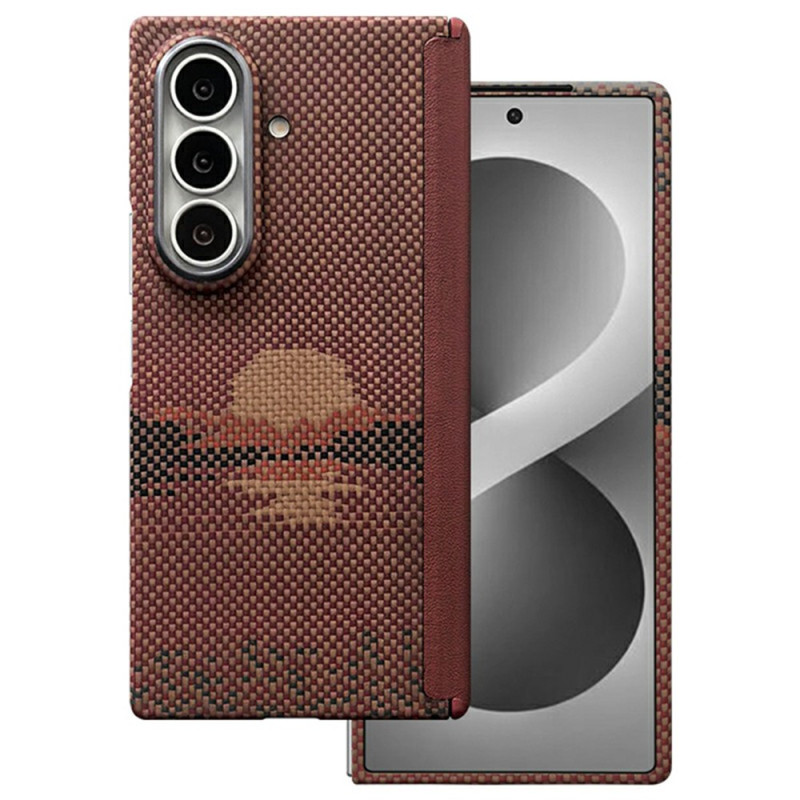 Magnetiskt skal till Samsung Galaxy Z Fold 8 Ultra i aramidfiber i färgen ”Sun” med skydd för gångjärnet