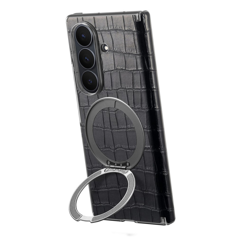 Magnetiskt skal till Samsung Galaxy Z Fold 8 Ultra med krokodilmönster och vridbart stativ