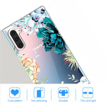 Samsung Galaxy Note 10 genomskinligt fodral för akvarellblommor