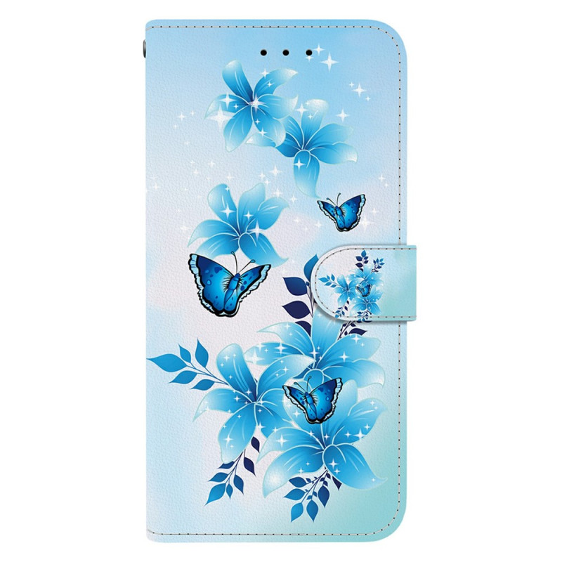 Skal till Xiaomi Redmi Note 17 Pro 5G med små blå fjärilar