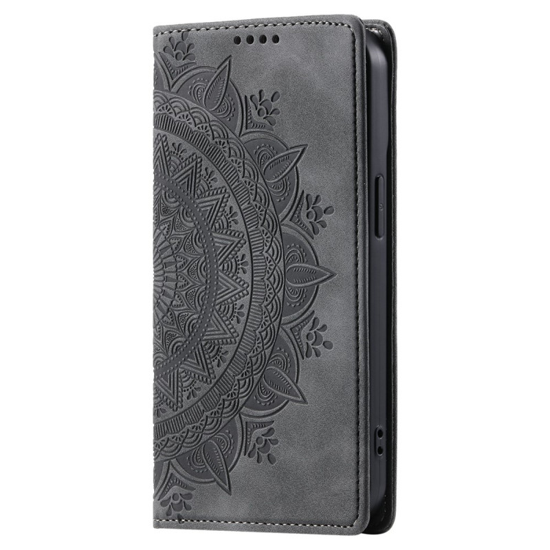 Flop-skal till Xiaomi Redmi 17 5G/4G med mandala-mönster i mocka-look