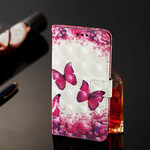 Samsung Galaxy A20e fodral röda fjärilar
