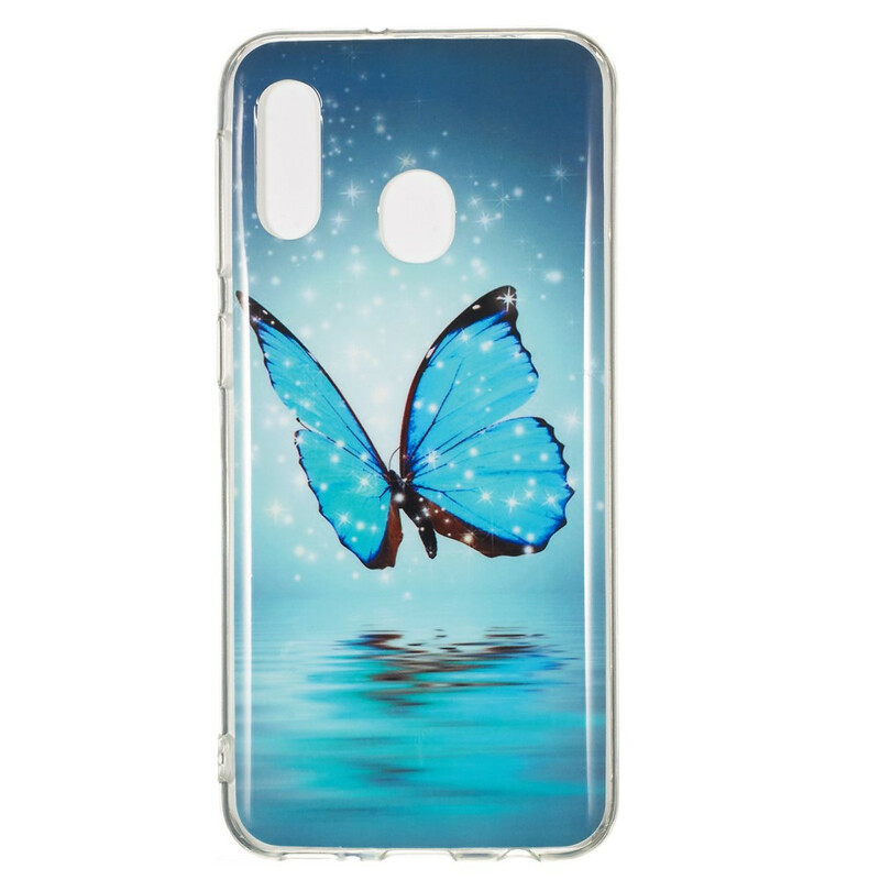 Samsung Galaxy A20e Butterfly SkalBlue Fluorescent