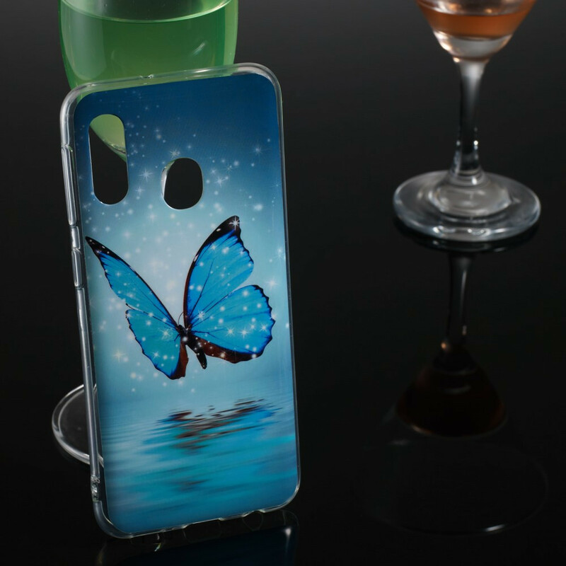 Samsung Galaxy A20e Butterfly SkalBlue Fluorescent