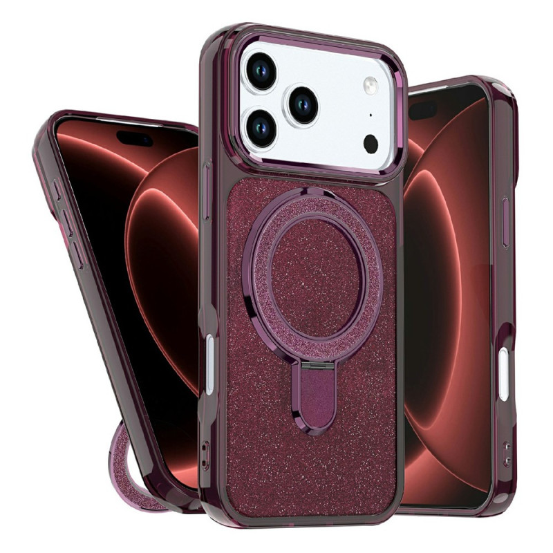 Stötsäker iPhone 18 Pro Max/17 Pro Max-skal med glitter och hållarring