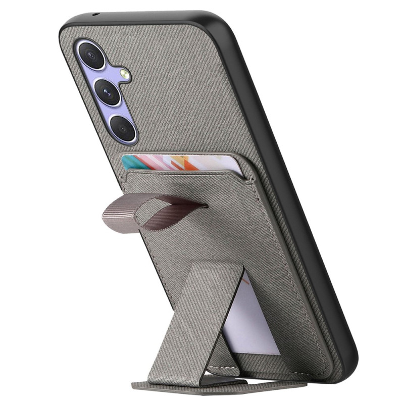 Skal till Samsung Galaxy A18 4G / A17 4G / 5G i tyglook med kortfack och stativ