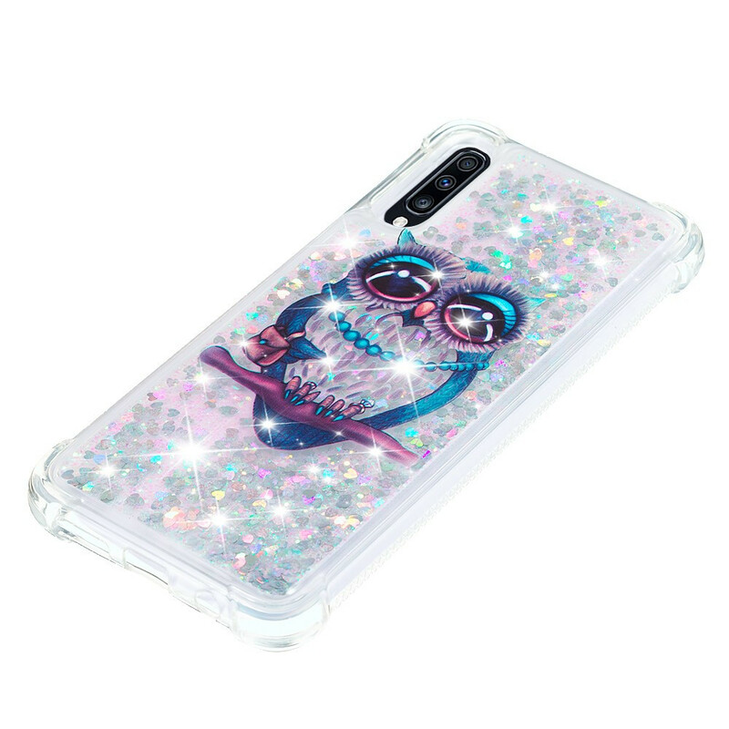 Samsung Galaxy A70 skydd Miss Owl Glitter