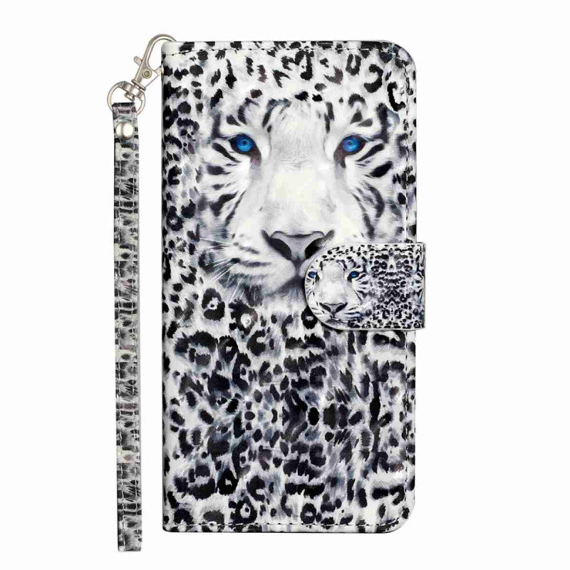 Samsung Galaxy S26 FE-fodral med leopardmönster och rem