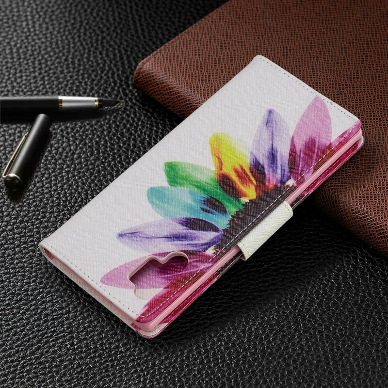 Samsung Galaxy Note 10 Plus Väska med akvarellblomma