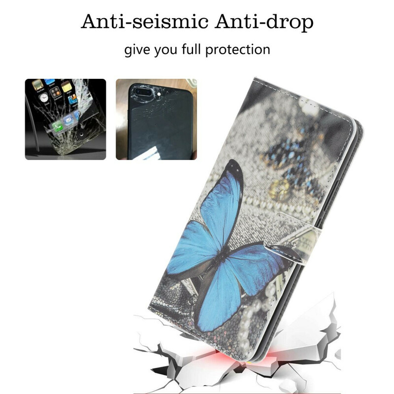  Samsung Galaxy Note 10 Plus fodral Butterfly Blue