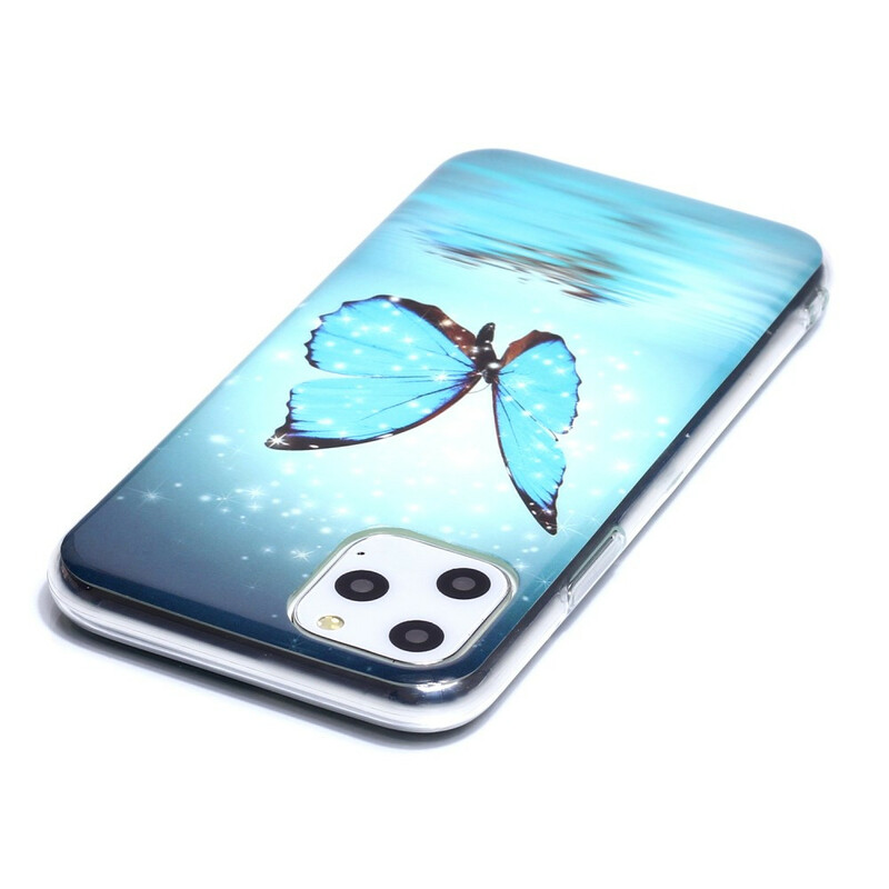 iPhone 11 Butterfly Blue Fluorescent Case