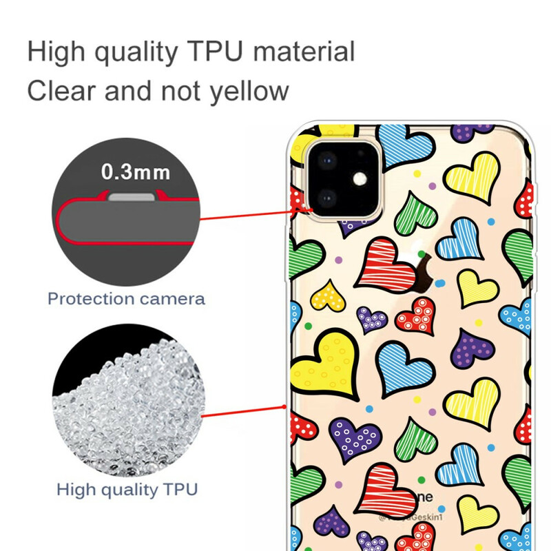 Fodral iPhone 11 Hearts Multicolour