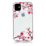 iPhone 11 genomskinligt fodral med blommigt träd