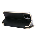 Flip Cover iPhone 11 Läderkonst med metalliska kanter