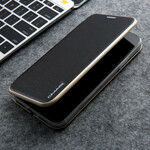 Flip Cover iPhone 11 Läderkonst med metalliska kanter