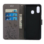 Samsug Galaxy A30 fodral Fjärilar och blommor