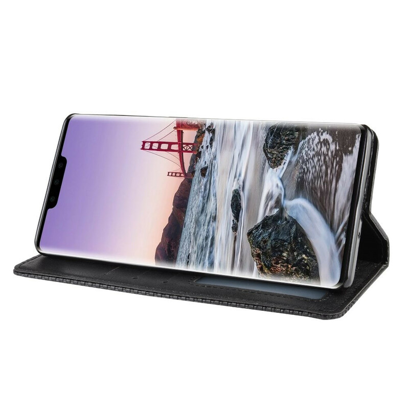 Flip Cover Huawei Mate 30 Pro läder effekt Vintage stil