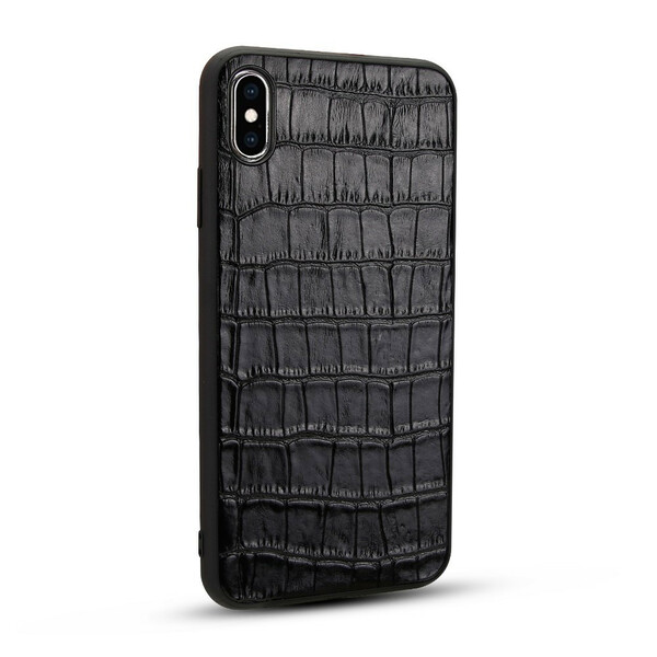 iPhone X / XS Äkta läderfodral Crocodile Texture