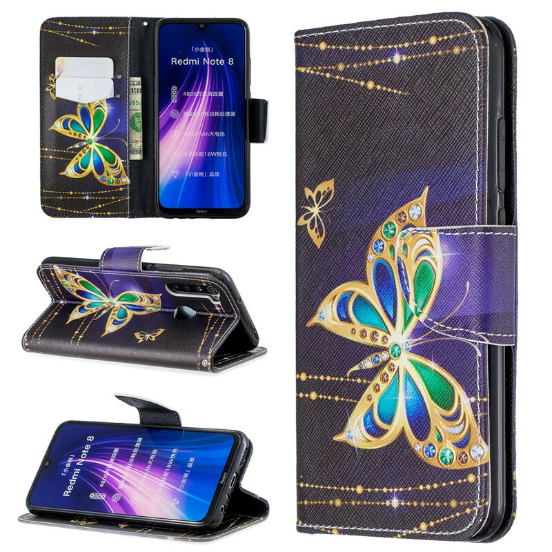 Xiaomi Redmi Note 8 Magic Butterfly-fodral