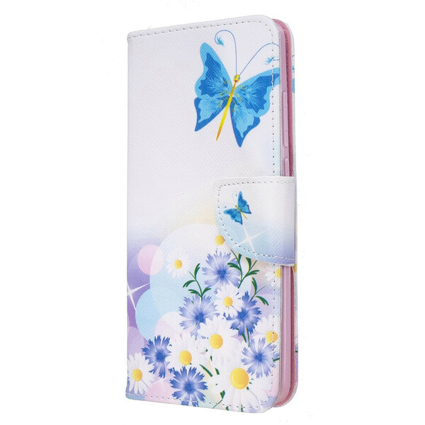 Xiaomi Redmi 8 fjäril och blomma med målat fodral