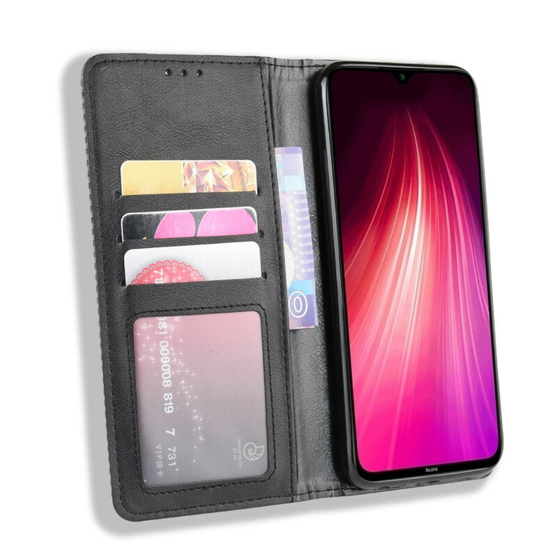 Flip Cover Xiaomi Redmi Note 8T Vintage läder effekt stilfullt