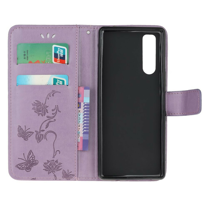 Sony Xperia 5 fjärilar och blommor Rem Case Sony Xperia 5 fjärilar och blommor Rem Case