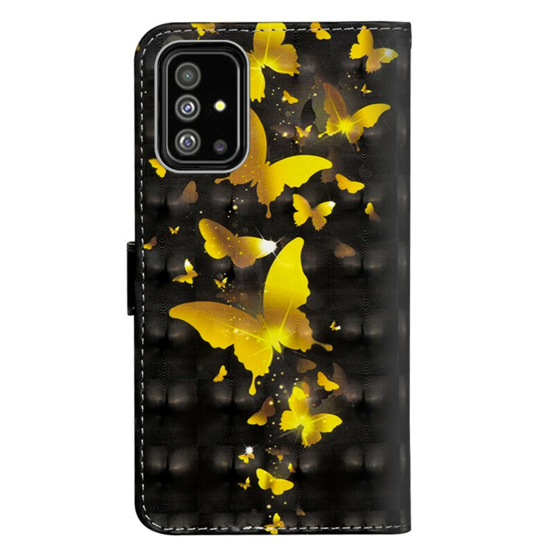 Samsung Galaxy A51 Gul fjärilar Case