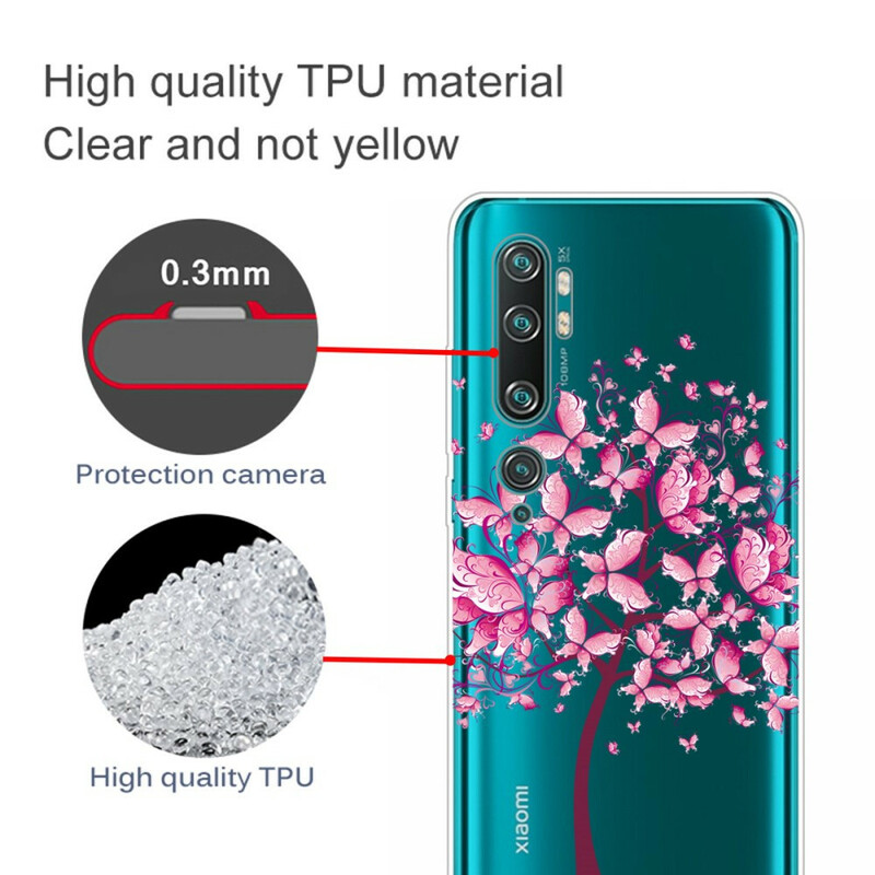 Xiaomi Mi Note 10 fodral Top Tree Pink