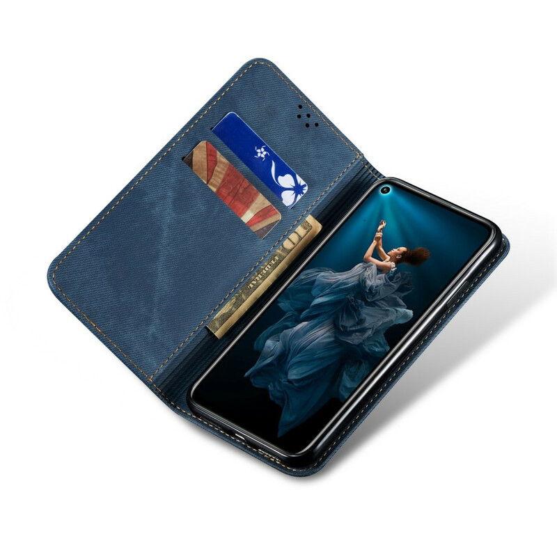 Flip Cover Honor 20 / Huawei Nova 5T Läder Jeans Texture