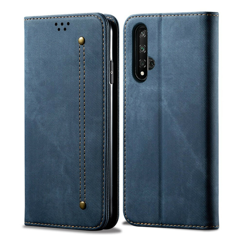 Flip Cover Honor 20 / Huawei Nova 5T Läder Jeans Texture