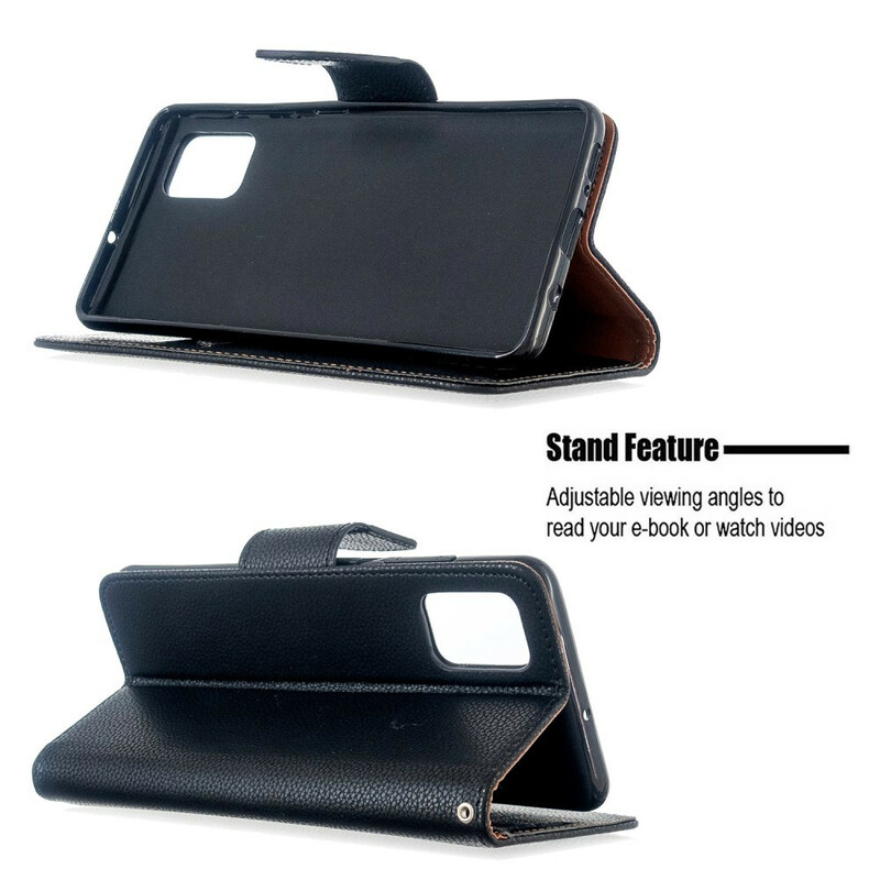 Samsung Galaxy A51 fodral Lychee Oblique Flap