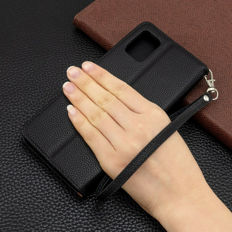 Samsung Galaxy A51 fodral Lychee Oblique Flap