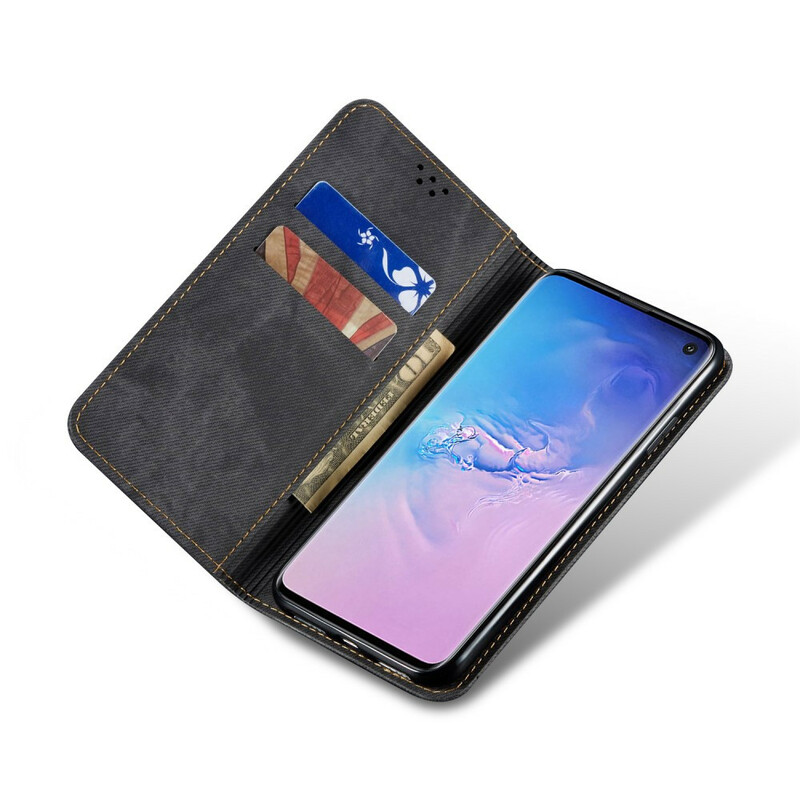 Flip Cover Samsung Galaxy S10 Jeans Fabric