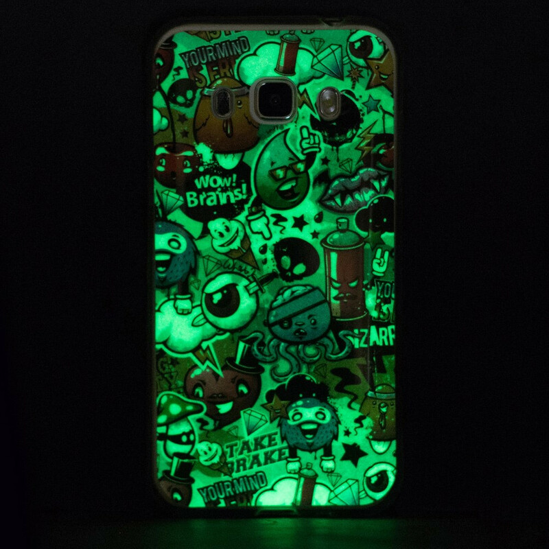 Samsung Galaxy J7 2016 Försiktigt Fluorescent Skulls Case