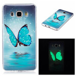 Samsung Galaxy J7 2016 Butterfly SkalBlue Fluorescent