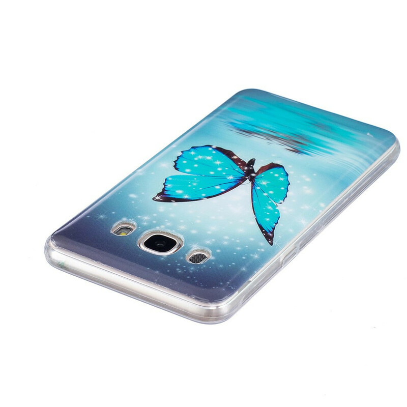 Samsung Galaxy J7 2016 Butterfly SkalBlue Fluorescent