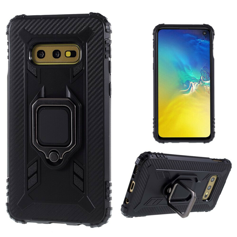 Samsung Galaxy S10e Ring och kolfiberfodral