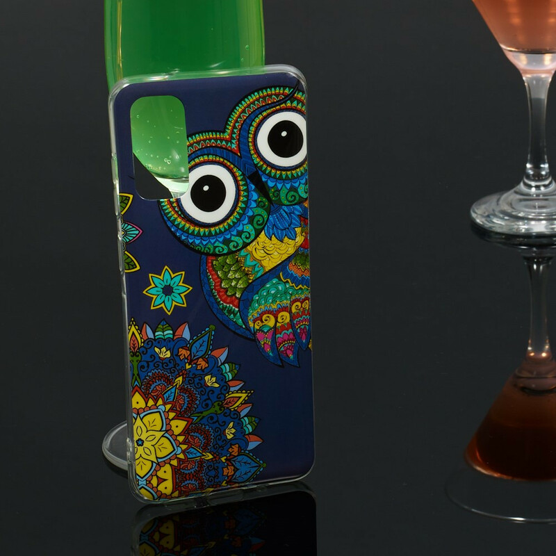 Samsung Galaxy S20 fodral Owl Mandala Fluorescent