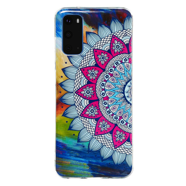 Samsung Galaxy S20 fodral Mandala färgat fluorescerande