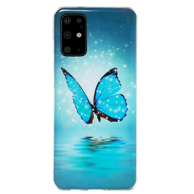 Samsung Galaxy S20 Plus fodral Butterfly Blue Fluorescent