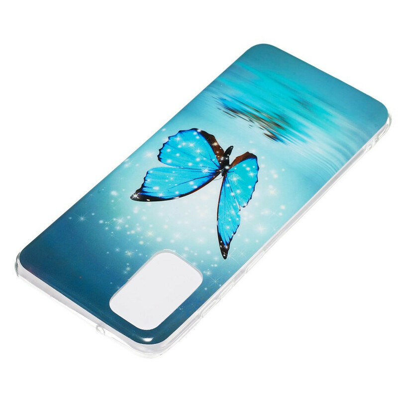 Samsung Galaxy S20 Plus fodral Butterfly Blue Fluorescent